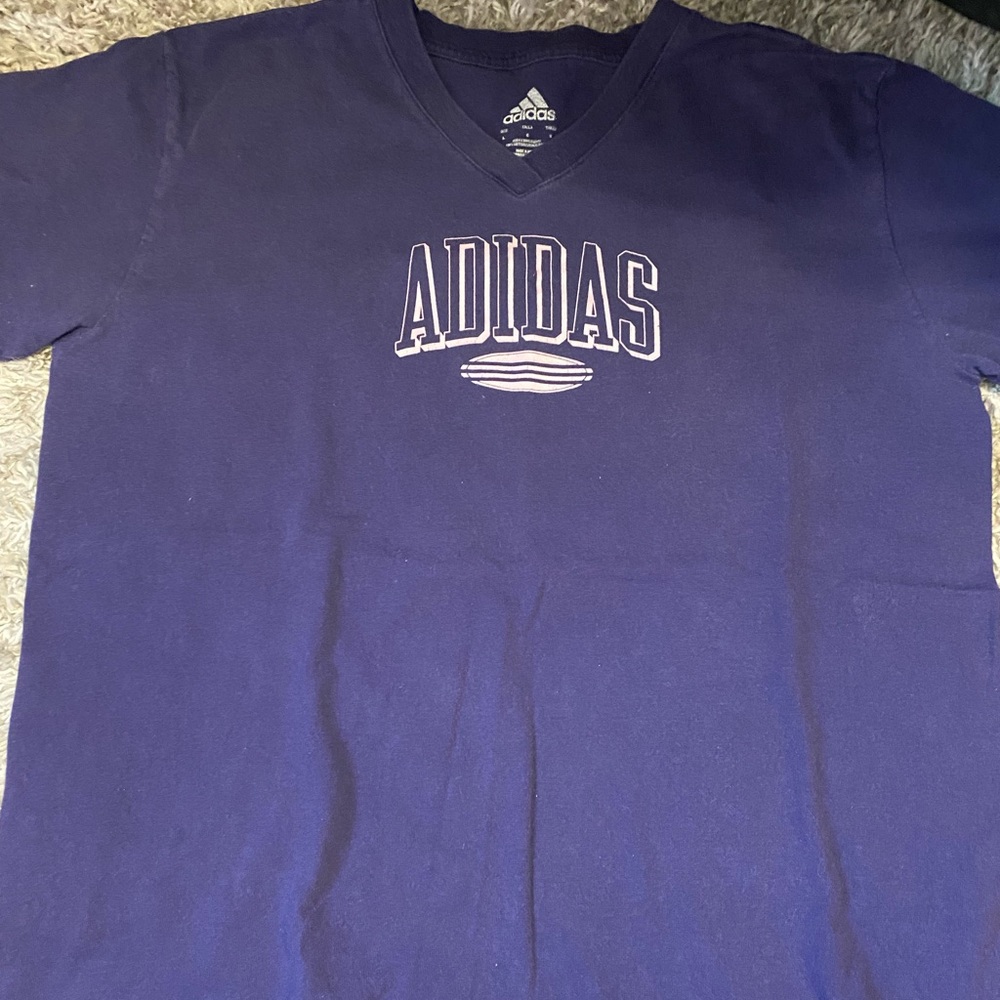 Purple Adidas V-neck